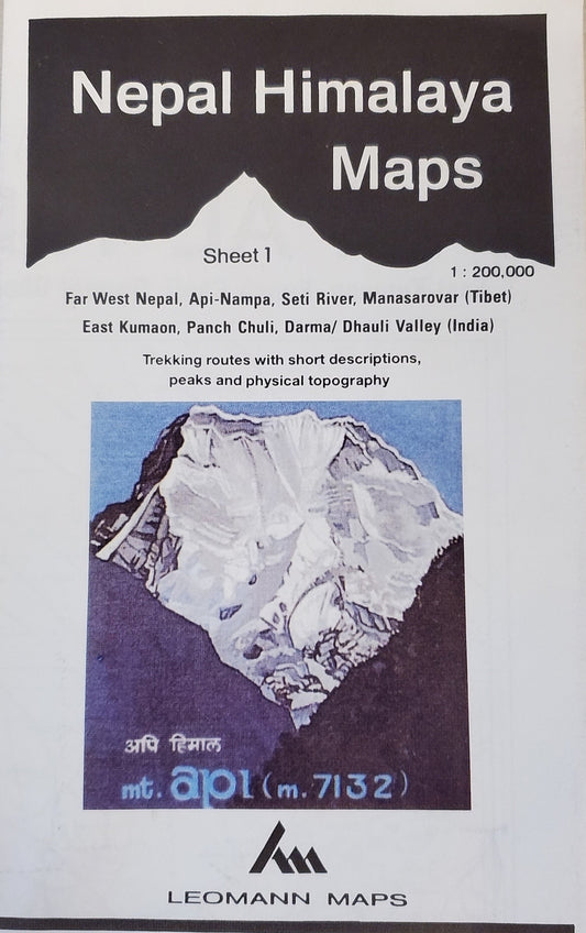 Nepal Himalaya Maps : Sheet 1 : Far West Nepal, Api-Nampa, Seti River, Manasarovar (Tibet), East Kumaon, Panch Chuli, Darma/Dhauli Valley (India)