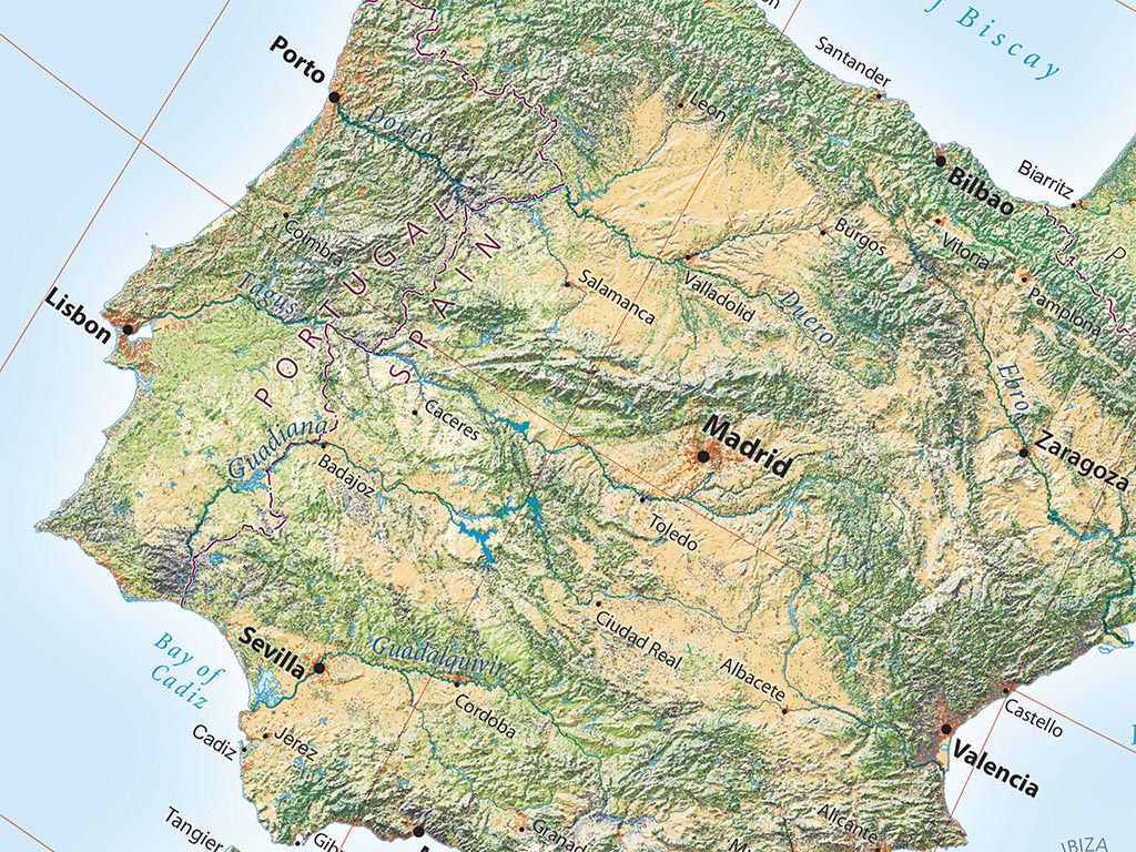 Europe Land Cover Fine Art Print Map