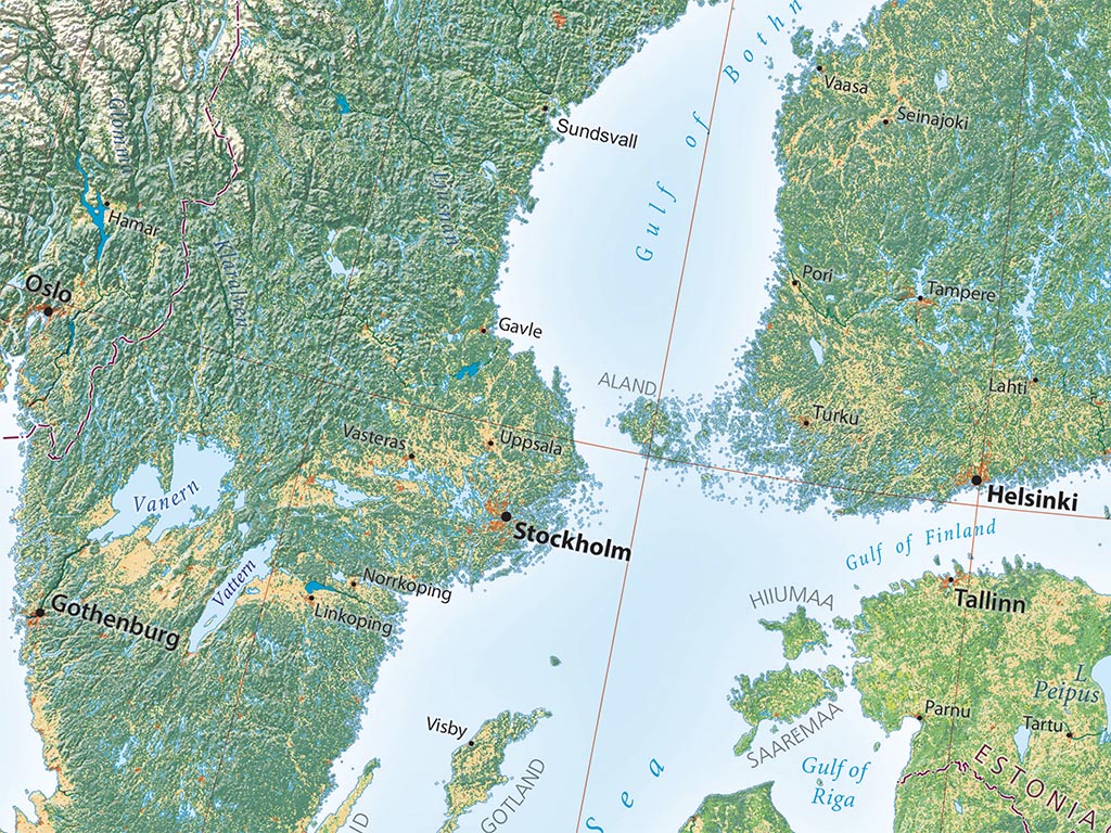 Europe Land Cover Fine Art Print Map