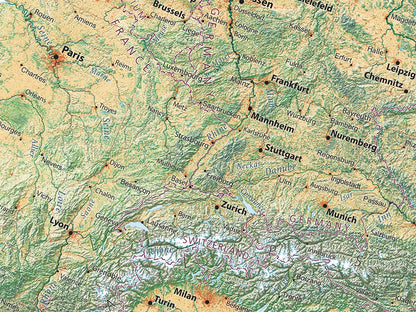 Europe Land Cover Fine Art Print Map