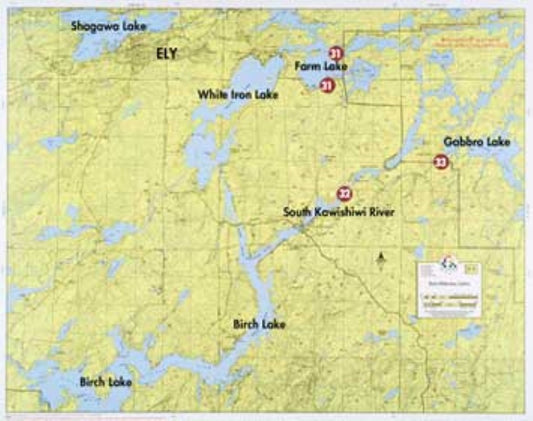 F-3: BIRCH LAKE, WHITE IRON LAKE, GABBRO LAKE