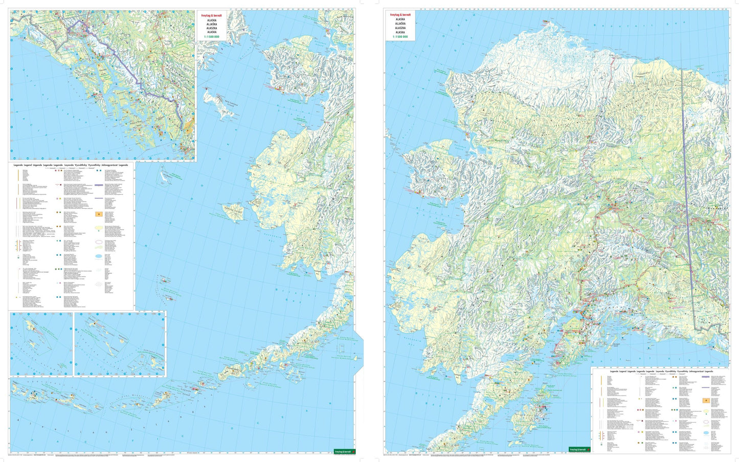 Alaska, 1:1,500,000 2-Sheet Wall Map