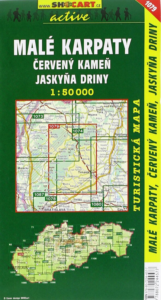 #1079 Slovensko, Malé Karpaty, ervený Kame Hiking Map