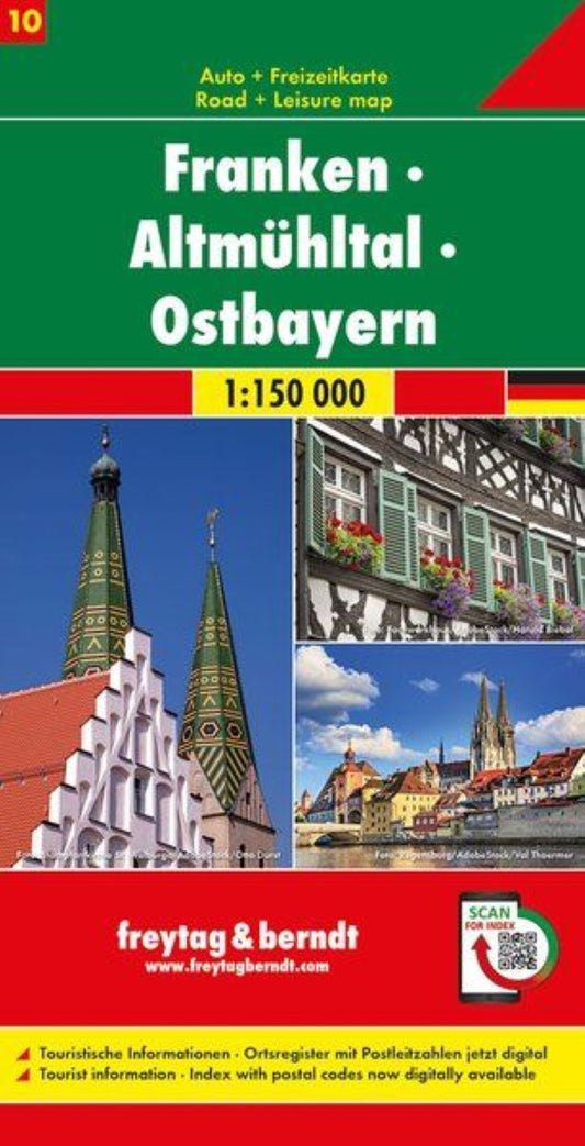Franconia - Altmühltal - Eastern Bavaria, road map 1:150,000, sheet 10