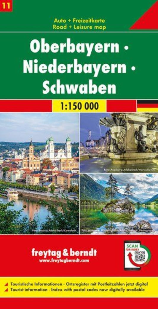 Upper Bavaria - Lower Bavaria - Swabia, road map 1:150,000, sheet 11