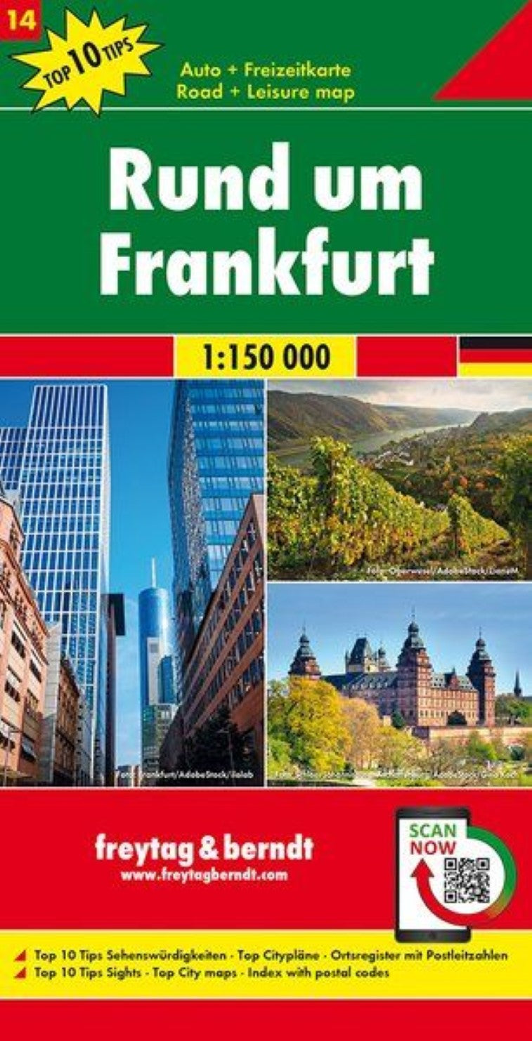 Greater Frankfurt, road map 1:150,000, top 10 tips, sheet 14