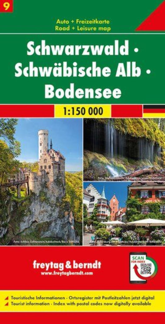 Black Forest - Swabian Alb - Lake Constance, road map 1:150,000, sheet 9