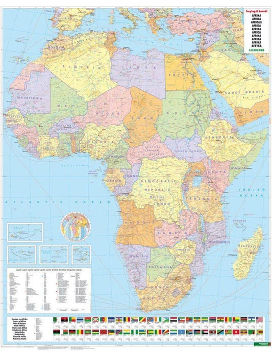 Africa physical-political (Poster) Wall Map