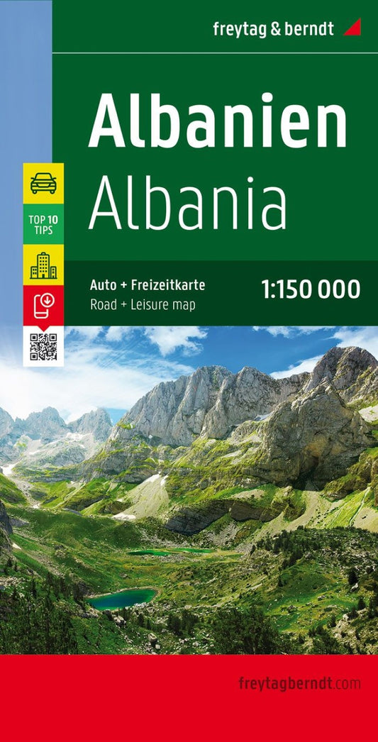 Albania, Road + Leisure Map