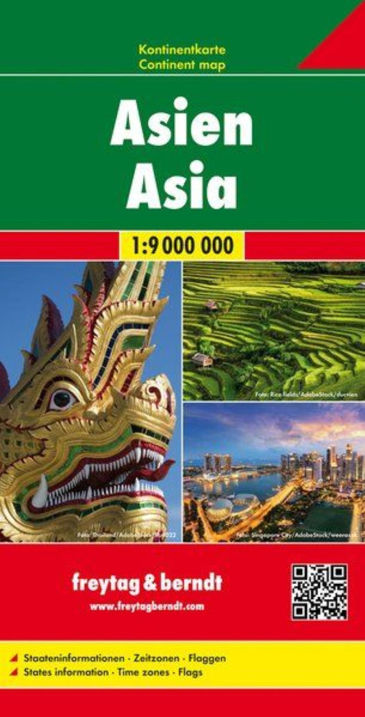 Asia, continent map 1:9 000,000