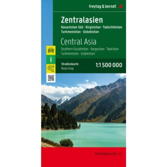 Central Asia - Kazakhstan South - Kyrgyzstan - Tajikistan -Turkmenistan - Uzbekistan, road map 1:1.500,000.