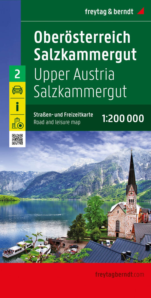 Upper Austria - Salzkammergut, road and leisure map 1:200,000