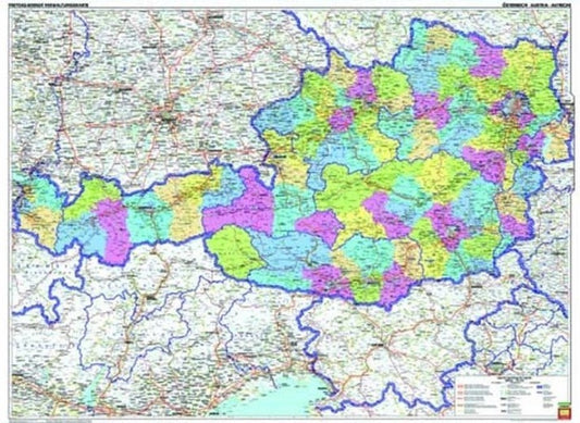 Österreich Verwaltung, 1:500.000, Poster = Austria administrative, 1:500,000, wall map