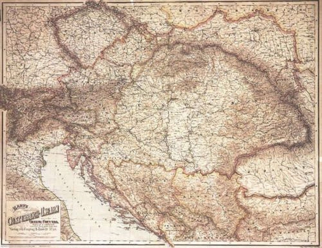 Österreich-Ungarn 1890, Historische Karte, Poster 1:1,500,000. = Austria-Hungary 1890, historical map, wall map 1:1.500,000