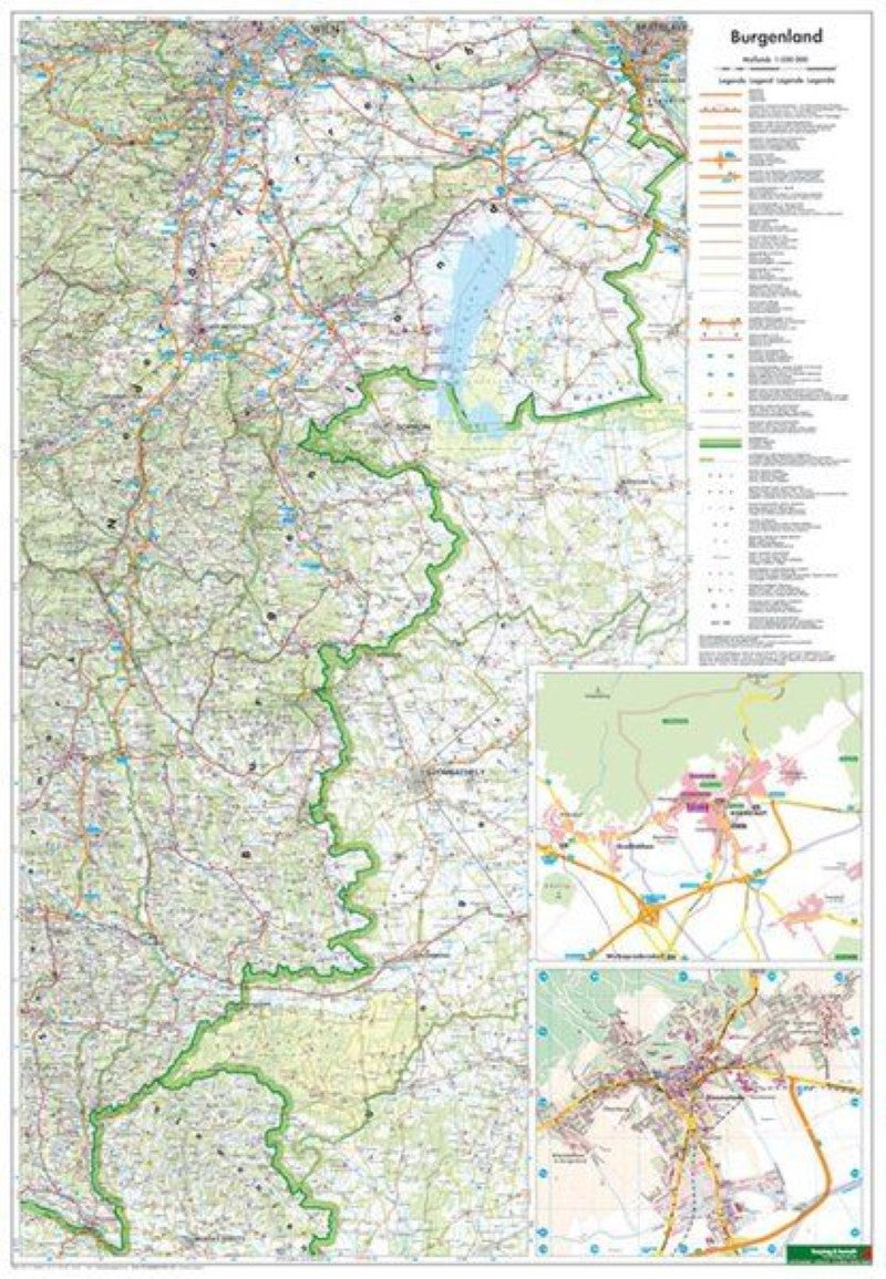 Burgenland, 1:200.000, Poster = Burgenland, 1:200,000, wall map