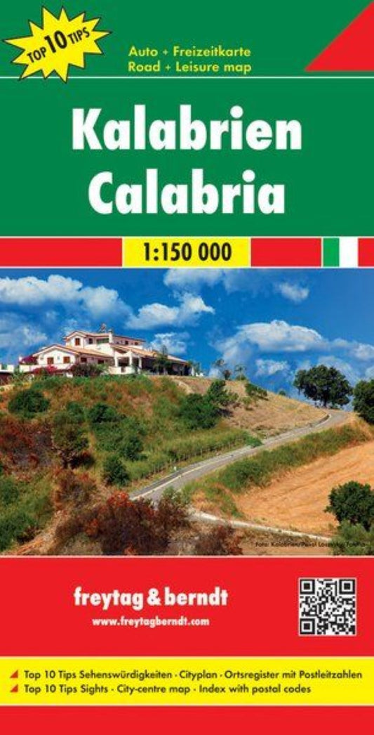 Calabria, road map, 1:150,000, top 10 tips