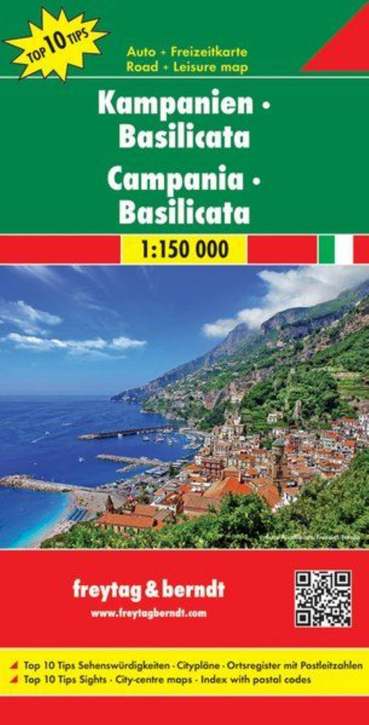 Kampanien - Basilicata, road map 1:150.000, Top 10 Tips