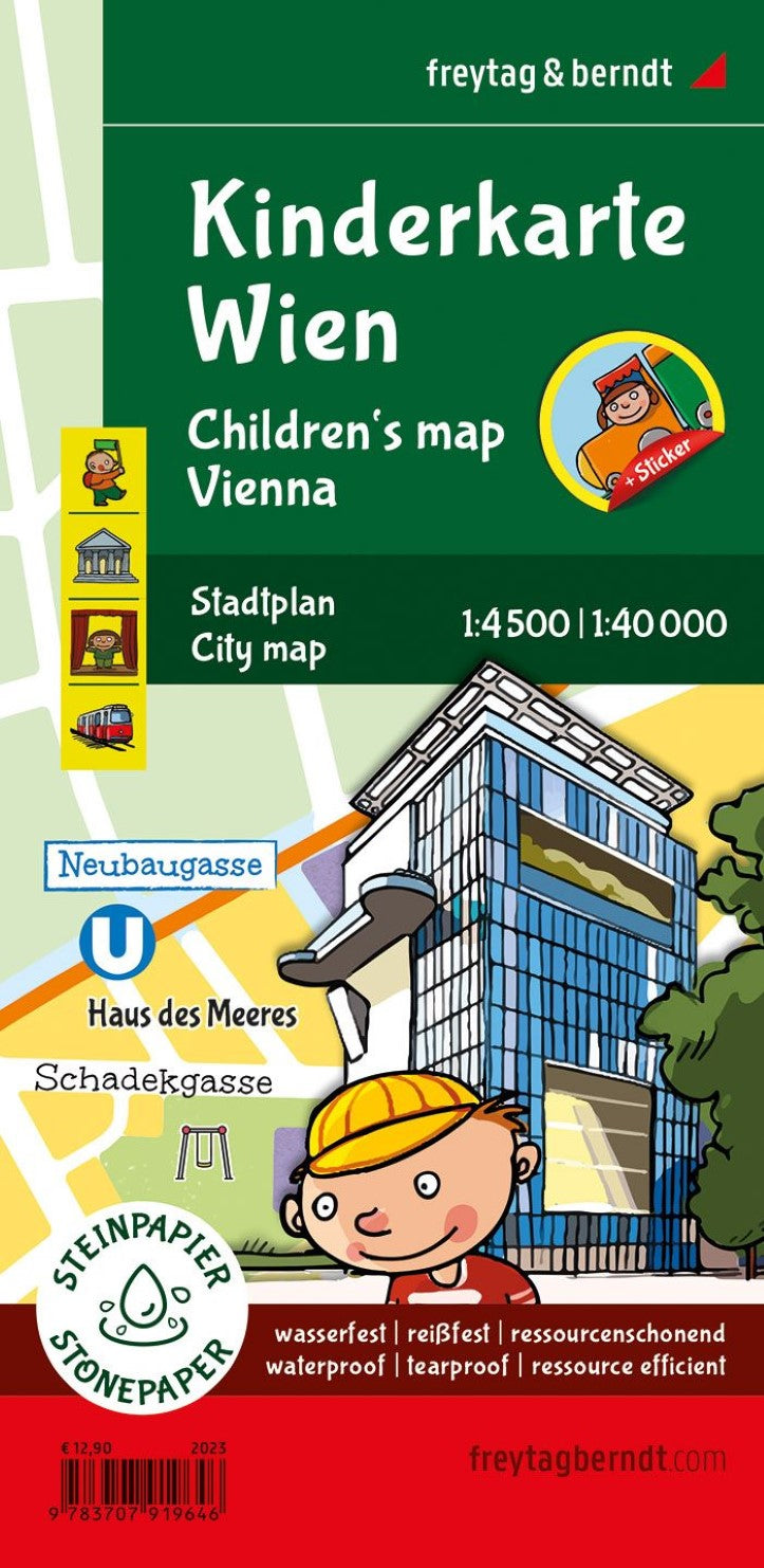 Kinderkarte Wien, 1:40.000, freytag & berndt = Children's map Vienna, 1:40,000