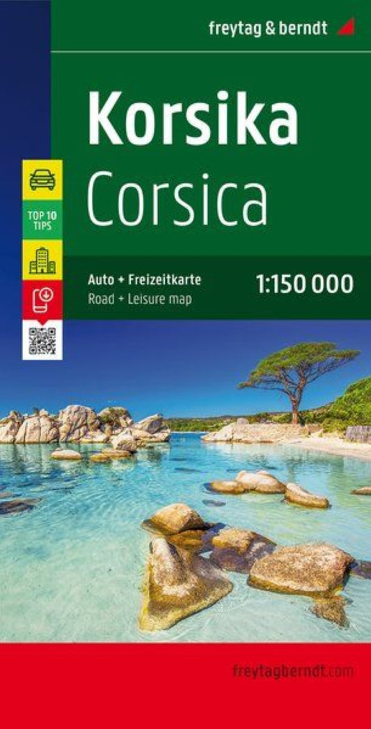 Corsica, road map 1:150,000, top 10 tips