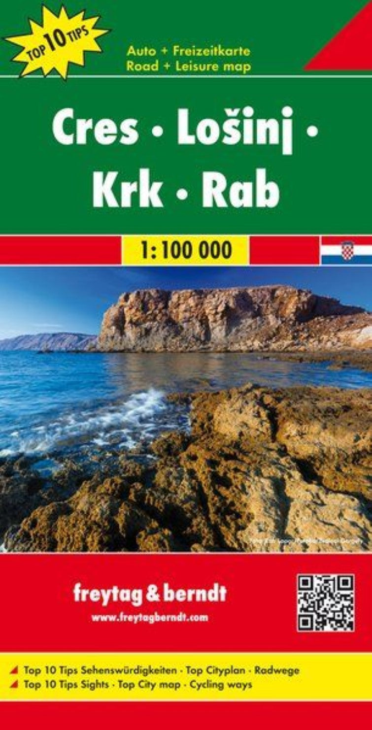 Cres - Lošinj - Krk - Rab, road map 1:100,000, Top 10 Tips