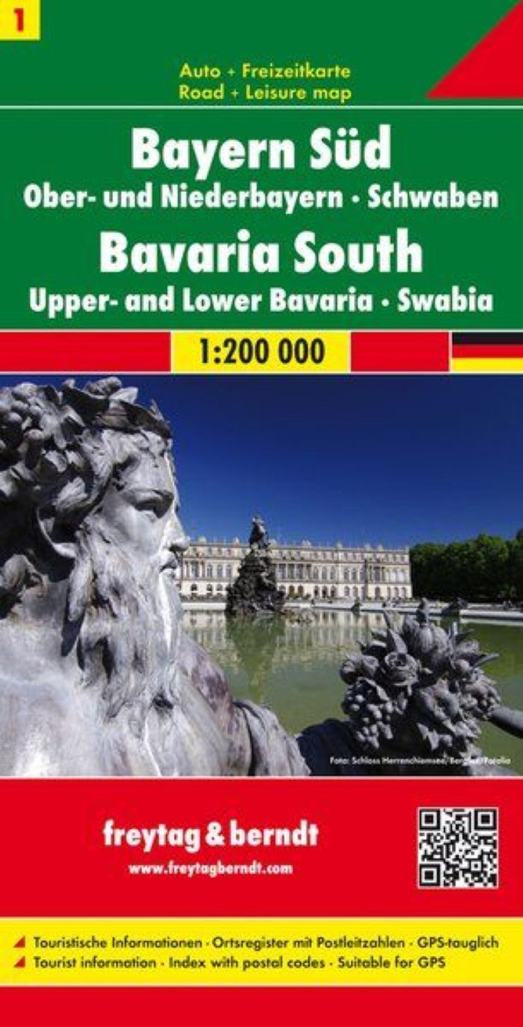 Bayern South - Ober- and Lower Bavaria - Swabia, road map 1:200,000