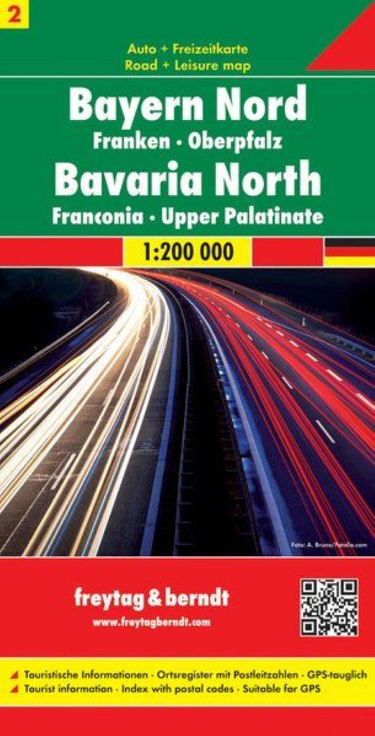 Bavaria North - Franconia - Oberpfalz, road map 1:200,000