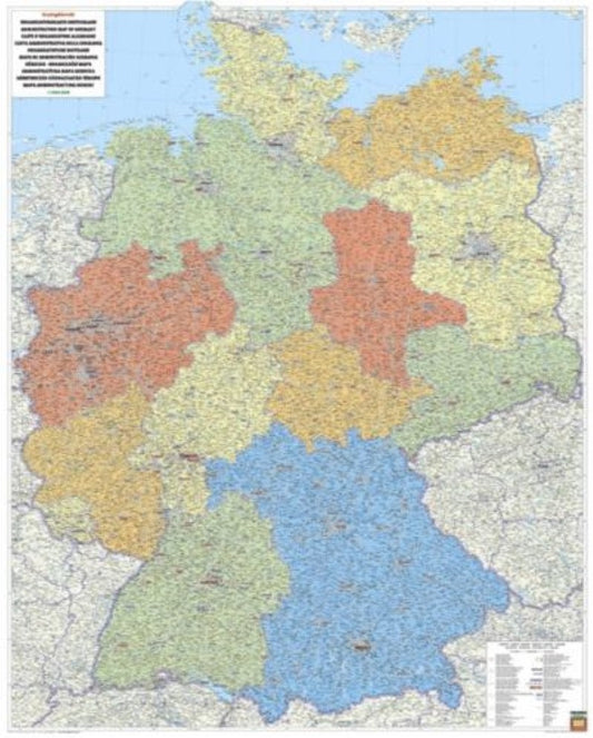 Deutschland Organisation, 1:700.000, Poster = Germany organization, 1:700,000, wall map