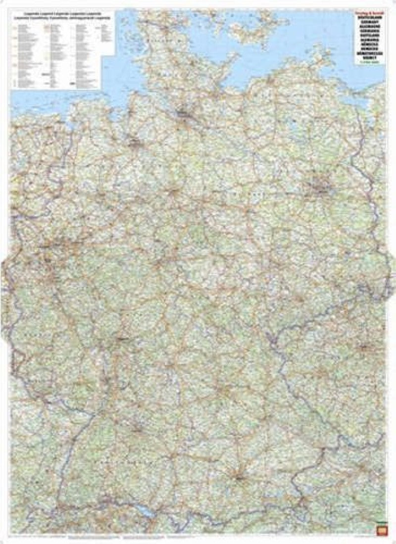 Deutschland Physisch, 1:700.000, Poster metallbestäbt = Germany physical, 1:700,000, wall map metal bars