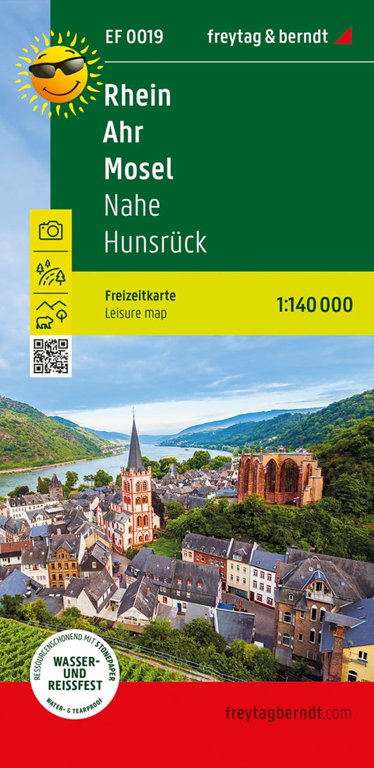 Rhein, Ahr, & Mosel Leisure Map, 1:140,000