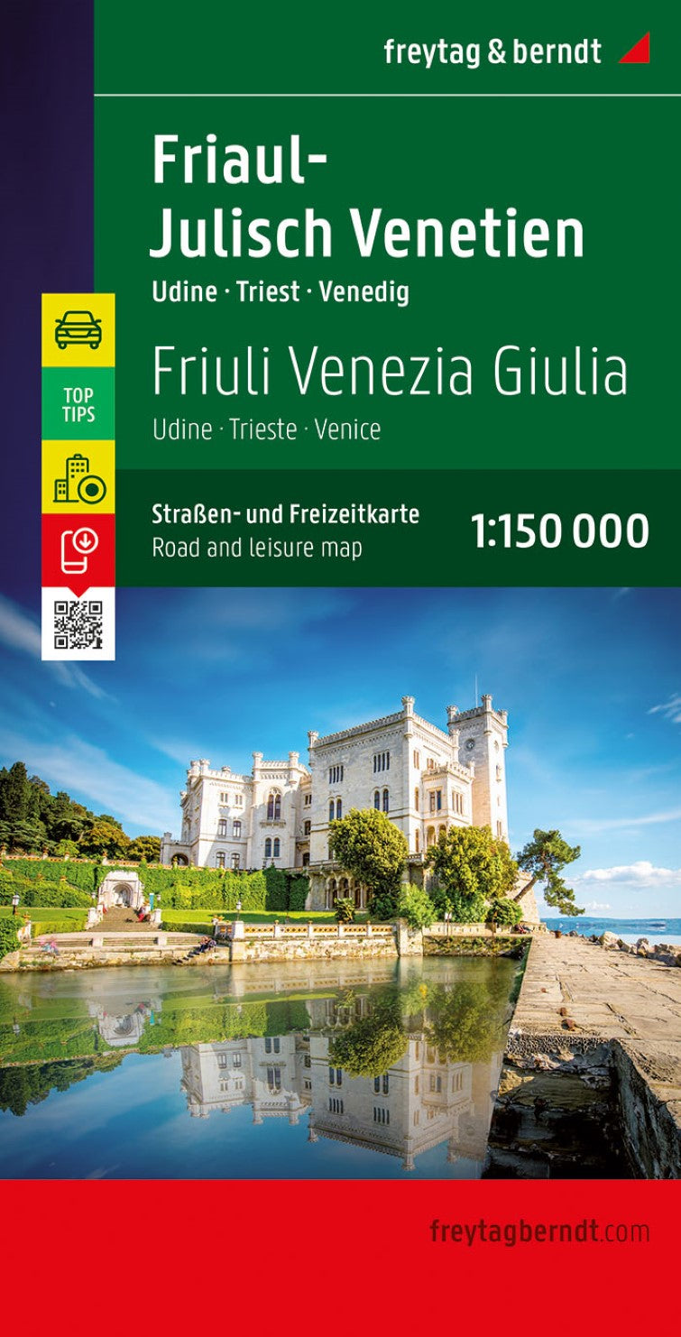 Friuli - Julisch -Venetien - Udine - Trieste - Venice, road map 1:150,000, top 10 tips