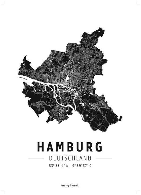 Hamburg, Designposter = Hamburg, wall map