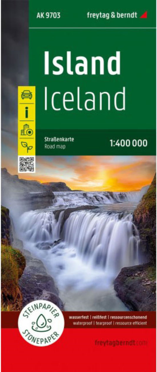 Iceland Map (Stonepaper with Softcover)