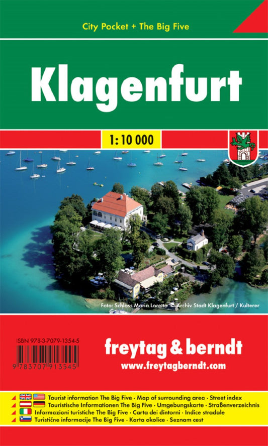 Klagenfurt, City Pocket + The Big Five, Stadtplan 1:10.000 = Klagenfurt, City Pocket map + The Big Five, City map 1:10,000