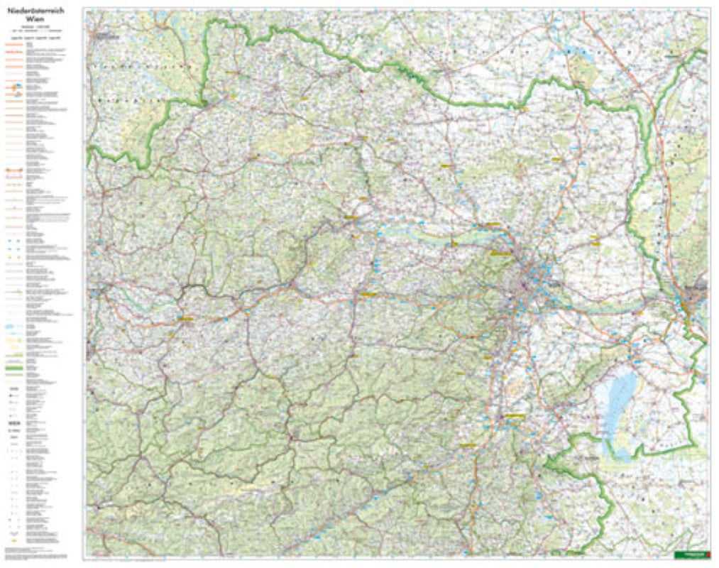 Niederösterreich • Wien, 1:200.000, Poster = Lower Austria • Vienna, 1:200,000, wall map