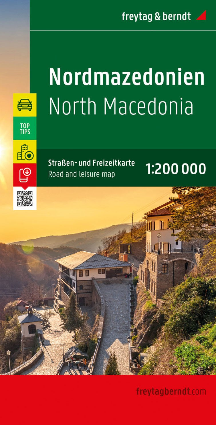 North Macedonia, road map 1:200,000, top 10 tips