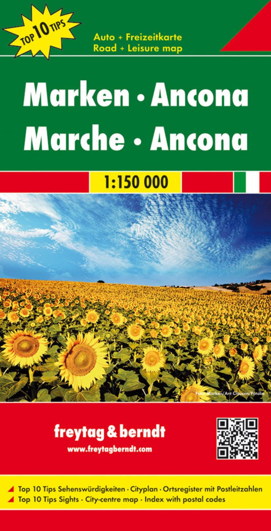 Brands - Ancona, road map 1:150,000, top 10 tips