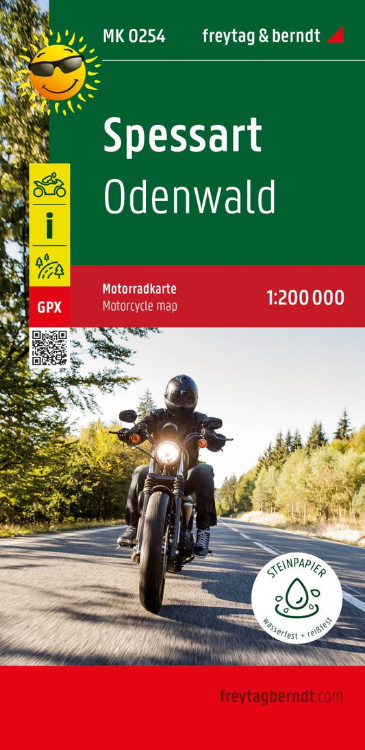 Spessart, Motorradkarte 1:200.000, freytag & berndt = Spessart, motorcycle map 1:200,000