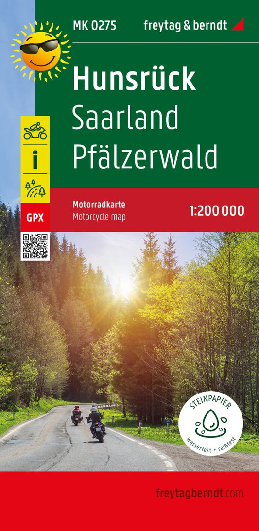 Hunsrück, Motorradkarte 1:200.000, freytag & berndt = Hunsrück, motorcycle map 1:200,000