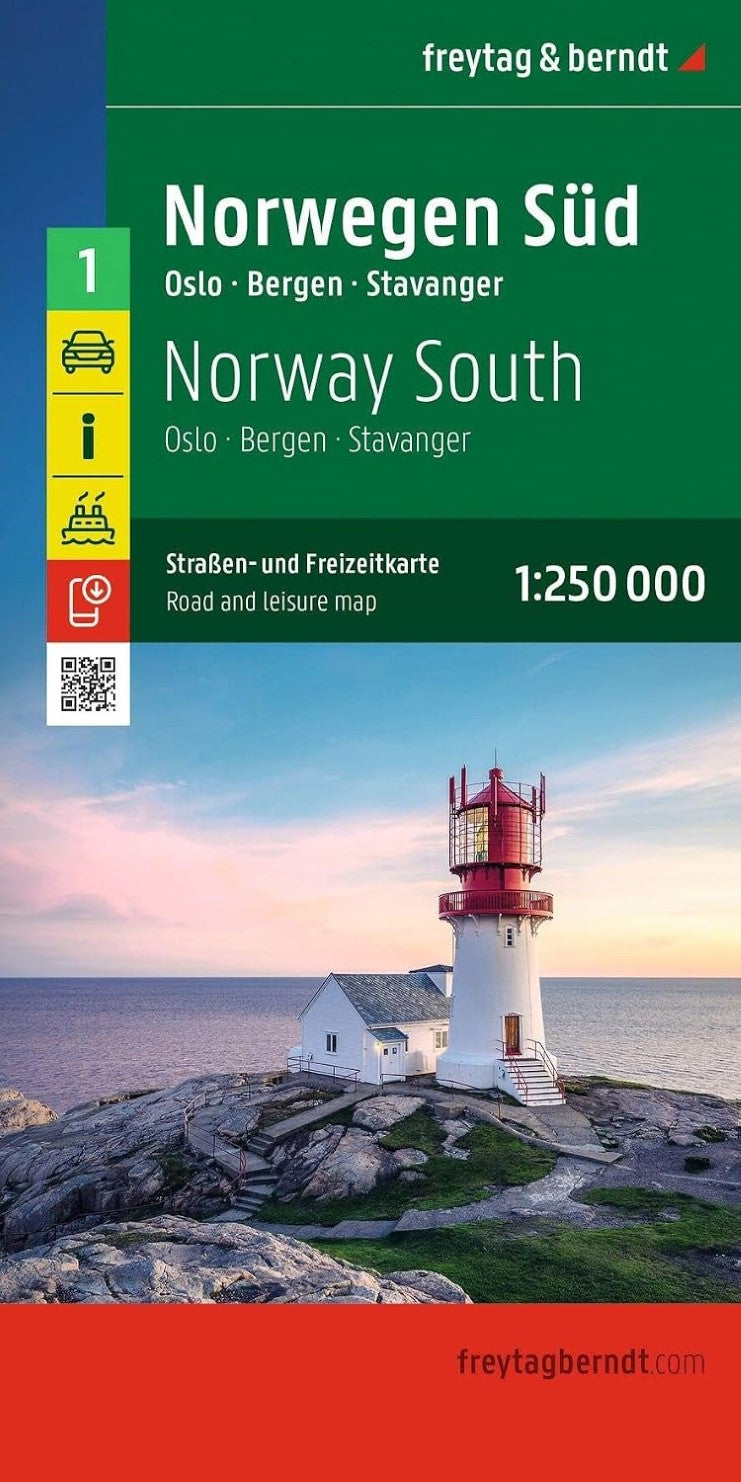 Norway South, road and leisure map 1:250,000