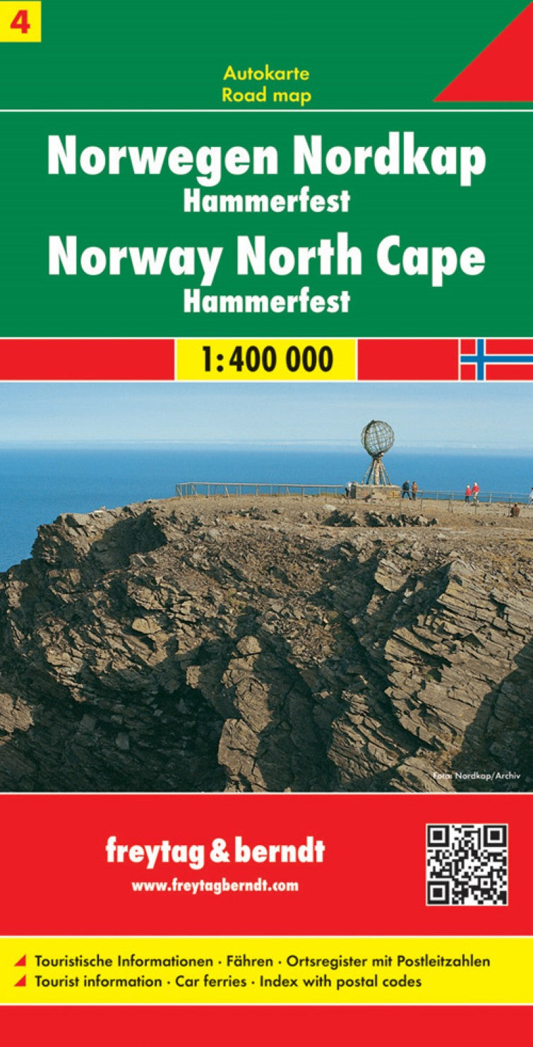 Norway North Cape - Hammerfest, road map 1:400,000