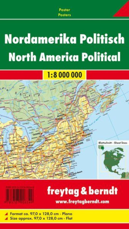 North America wall map