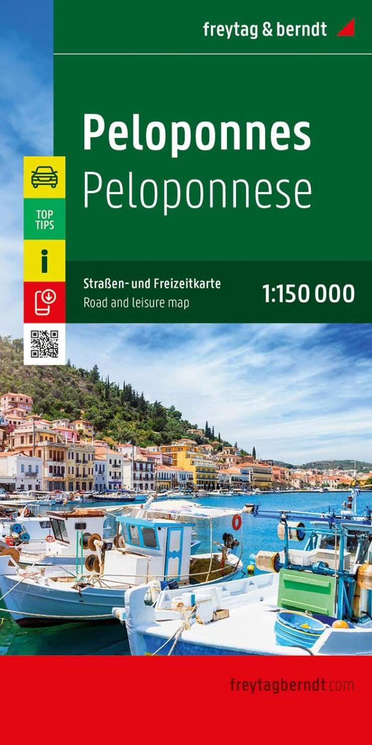 Peloponnesos, Greece Road + Leisure Map
