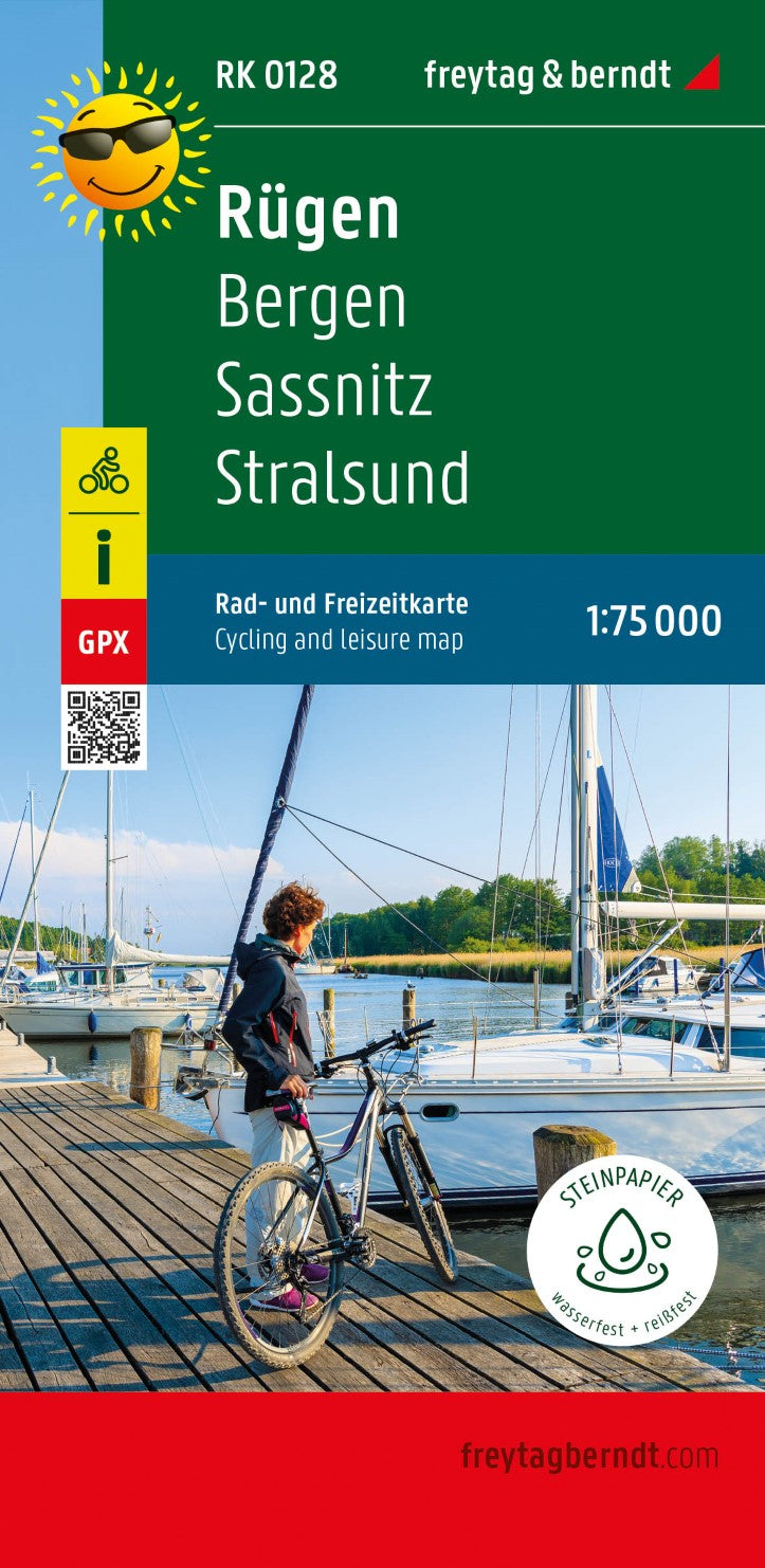 Rügen, Rad- und Freizeitkarte 1:75.000, freytag & berndt, RK 0128 = Rügen, bike and leisure map 1:75,000 RK 0128