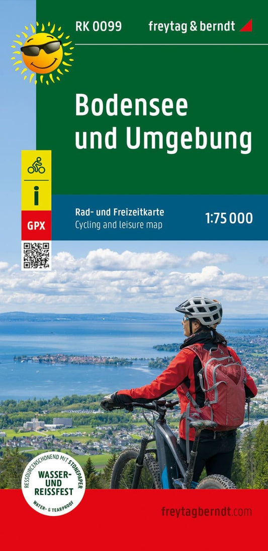 Bodensee und Umgebung, Rad- und Freizeitkarte 1:75.000, freytag & berndt, RK 0099 = Bodensee and the surrounding area, bike and leisure map 1:75,000 RK 0099