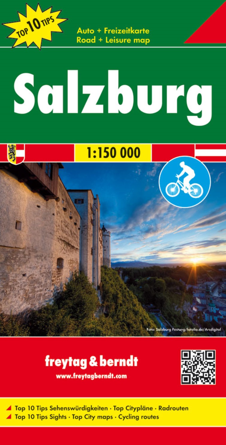 Salzburg, road map 1:150,000, top 10 tips