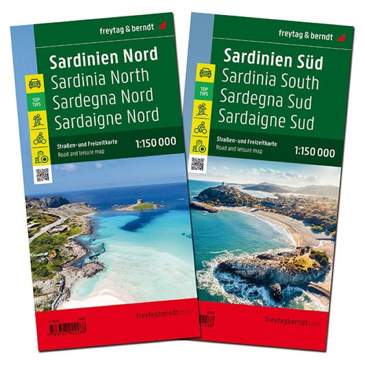 Sardinia North and South, road map set 1:150,000