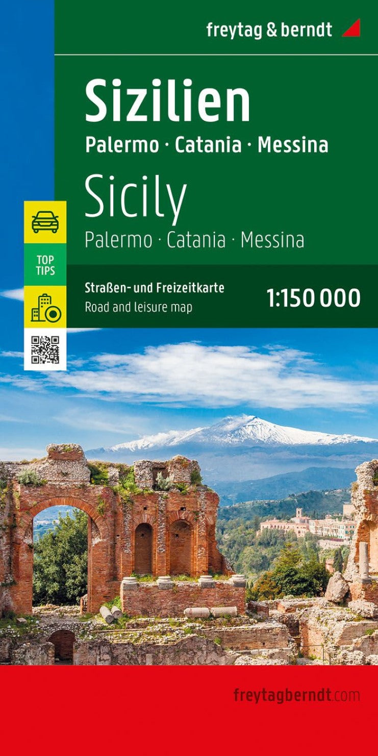 Sicily - Palermo, top 10 tips, road map 1:150,000