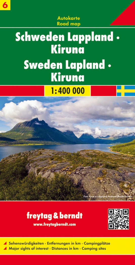 Sweden Lamapd - Kiruna, road map 1:400,000