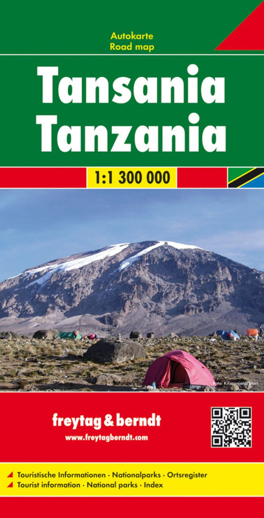 Tanzania, road map 1:1.3 000,000