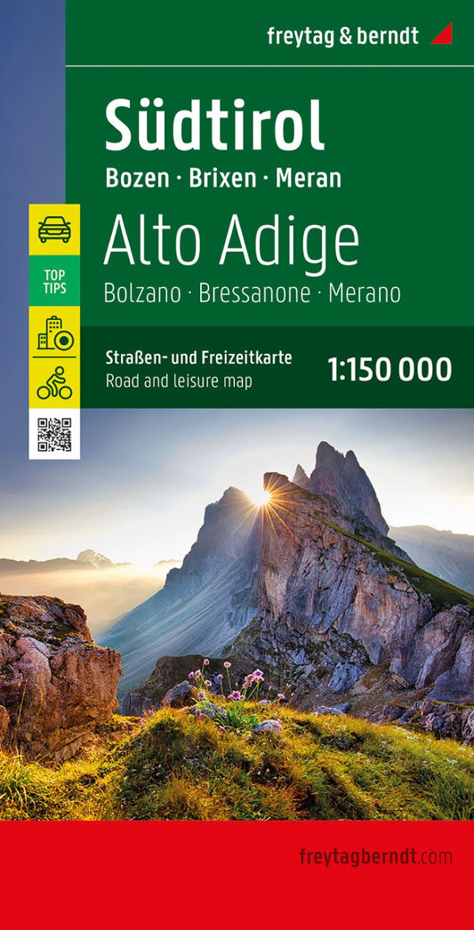 South Tyrol, road and leisure map